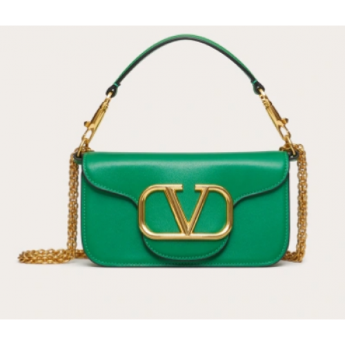 VALENTINO GARAVANI MINI CRAZY Чанта за рамо от телешка кожа 1W2B0K зелена