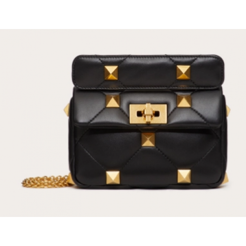VALENTINO GARAVANI ROMAN STUD Малка чанта от овча кожа 1W2B0L04 черна