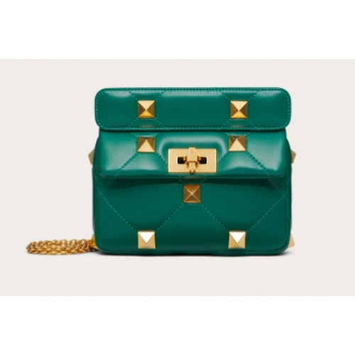 VALENTINO GARAVANI ROMAN STUD Малка чанта от овча кожа 1W2B0L04 зелена