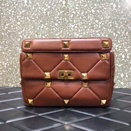 VALENTINO GARAVANI Римски шпилки Голяма овча кожа Napa 1189L кафява