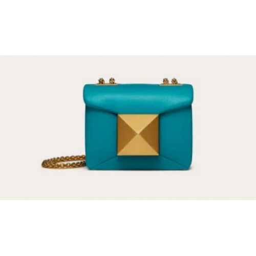 VALENTINO GARAVANI мини чанта през рамо с един калъф от овча кожа XW0P0X98H синя