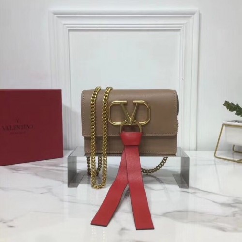VALENTINO Оригинална кожена чанта V0009 Кайсия