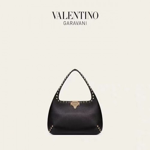 VALENTINO Оригинална кожена чанта за рамо 20077 черна