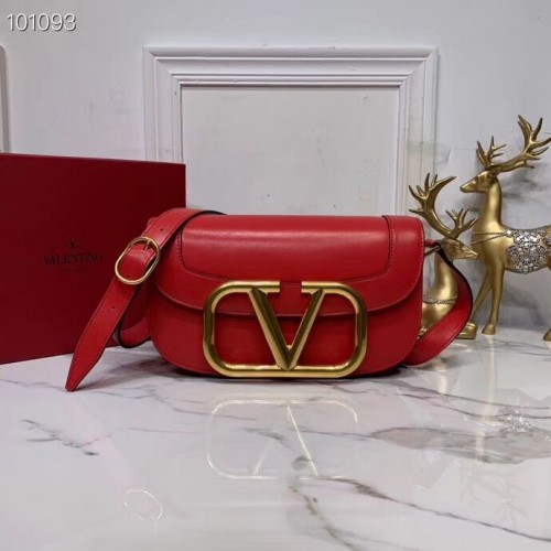 VALENTINO Оригинална кожена чанта за през рамо V0030 червена
