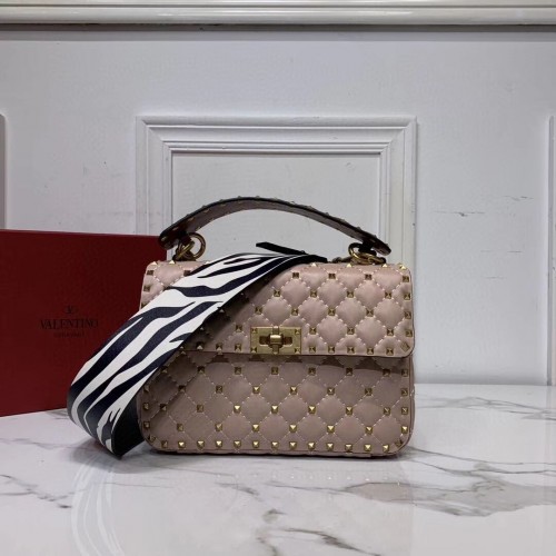 VALENTINO Оригинална кожена чанта за през рамо V0122H розова