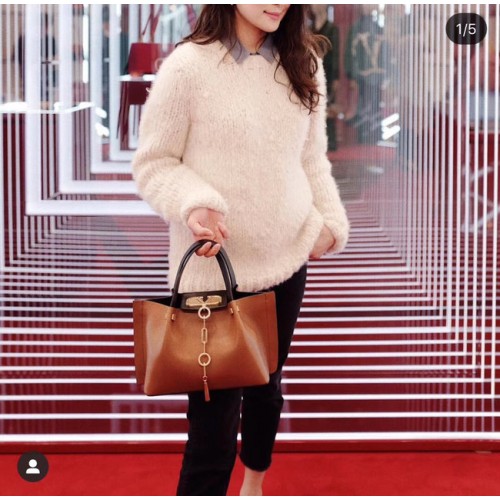 VALENTINO Оригинална кожена чанта 2070 кафява