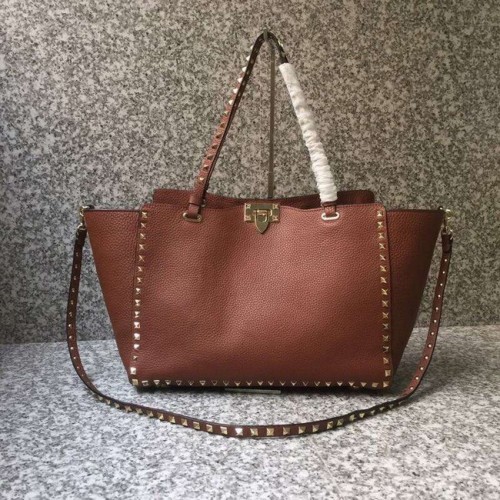 VALENTINO Голяма чанта Rockstud 0973 кафява