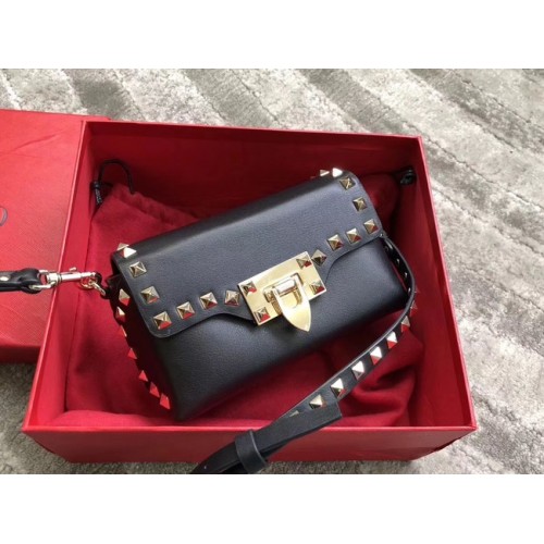 VALENTINO Rockstud кожена чанта през рамо 04235 черна