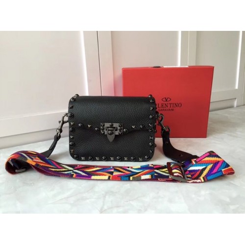 VALENTINO Чанта през рамо Rockstud от естествена кожа B50055 черна