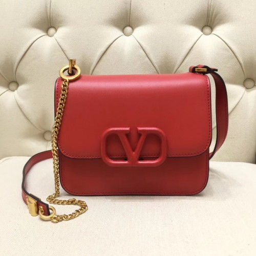 VALENTINO VLOCK Оригинална кожена чанта за рамо 0906 червена