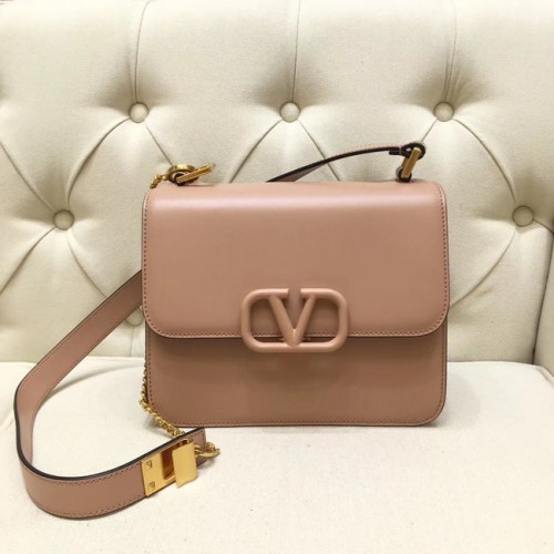 VALENTINO VLOCK Оригинална кожена чанта за рамо 0908 розова