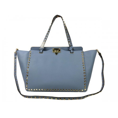 Valentino Garavani Rockstud Tote Bag Оригинална кожена чанта VG1917 SkyBlue