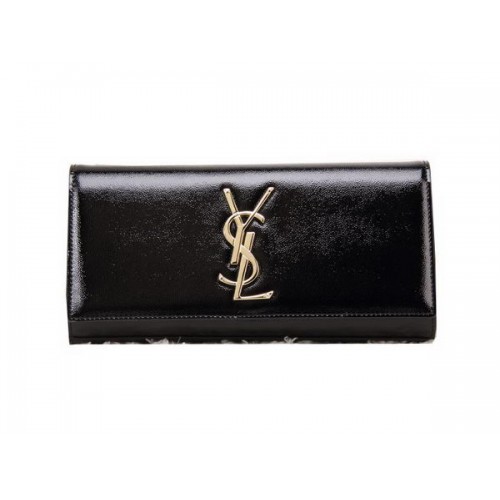 Чанта YSL Classic Monogramme Clutch от лачена кожа Y8909 черна