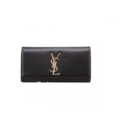 Чанта клъч YSL Classic Monogramme от гладка кожа Y8909 черна