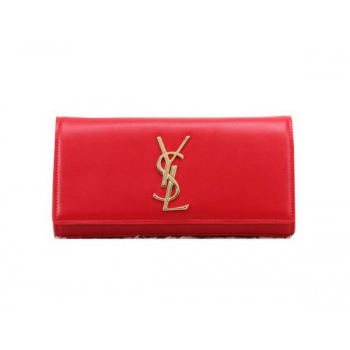 Чанта клъч YSL Classic Monogramme от гладка кожа Y8909 червена