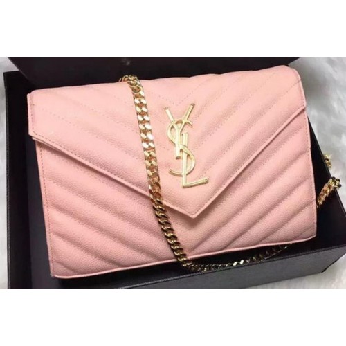 YSL Classic Monogramme Clutch Cannage Pattern YSL0223 Pink