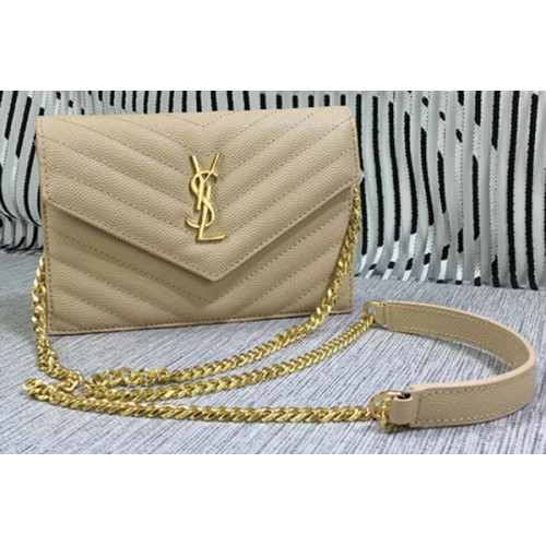 YSL Класическа чанта с монограм и капак с шарка Cannage Y377828S Кайсия