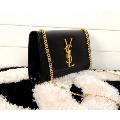 Чанта през рамо YSL Monogramme с мотив Cannage Y311218 Черна