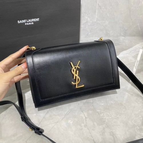 Чанта през рамо от телешка кожа Yves Saint Laurent Y635627-2 черна
