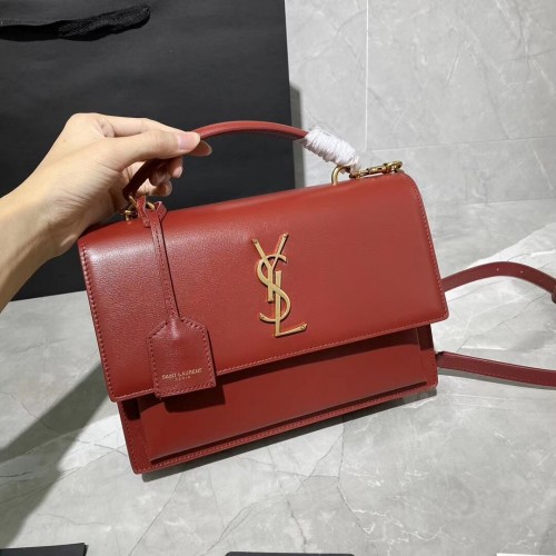 Чанта Yves Saint Laurent от телешка кожа Y634723 червена