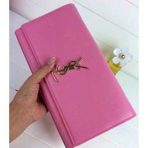Чанта Yves Saint Laurent Classic Monogram Clutch 30210 Pink