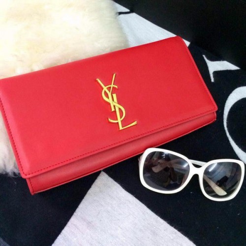Чанта Yves Saint Laurent Classic Monogram Clutch 30210 червена