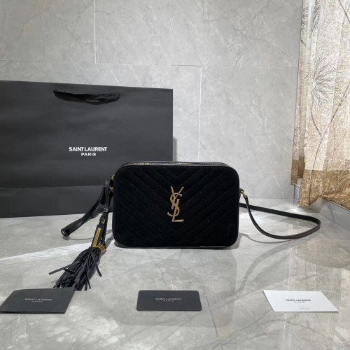 Yves Saint Laurent ОТ ВЕЛУР И ГЛАДКА КОЖА Y520534E черен