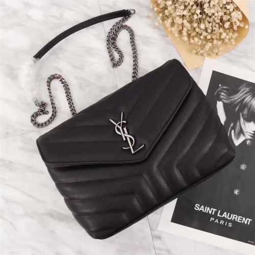 Чанта през рамо от кожа Yves Saint Laurent 487218 черна