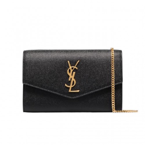 Чанта през рамо от телешка кожа Yves Saint Laurent Monogramme 35961 Черна
