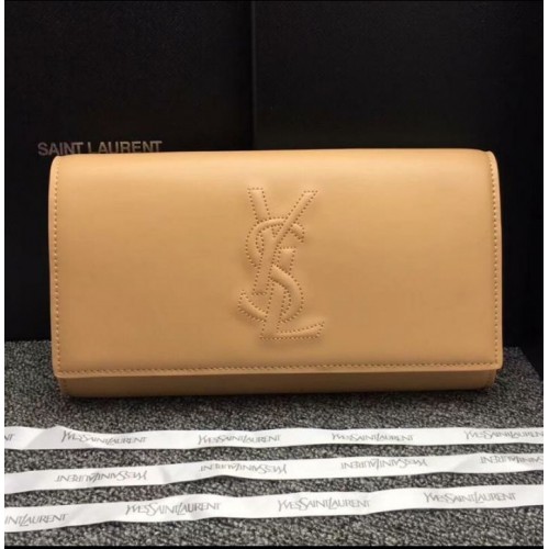 Оригинална кожена чанта Yves Saint Laurent Be Du Jour 26752 Бежово