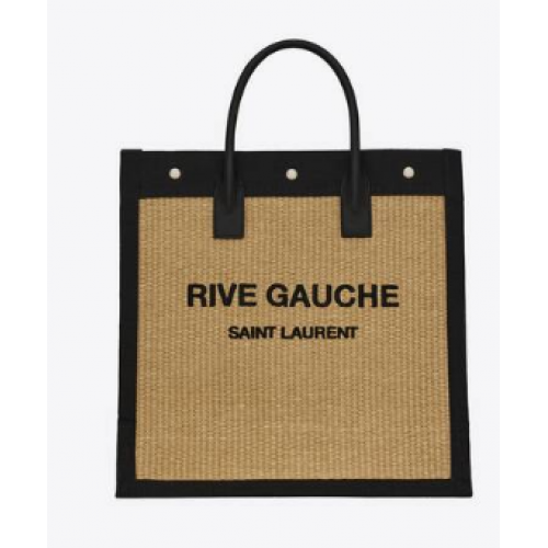 Пазарска чанта Yves Saint Laurent RIVE GAUCHE N/S от памук 9E1070 Беж