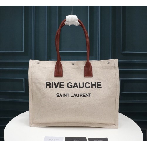 Пазарска чанта Yves Saint Laurent Rive Gauche Tote 59929 бежово