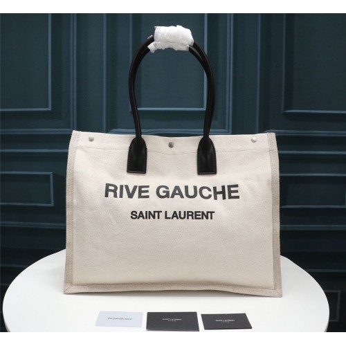 Пазарска чанта Yves Saint Laurent Rive Gauche 59929 бяла